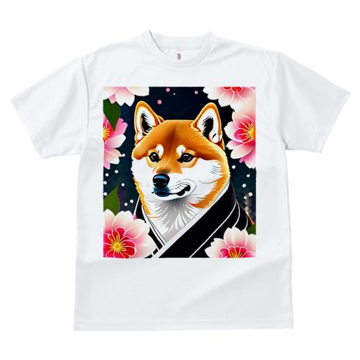 Tシャツ レディース 犬ファン 半袖 春夏 犬柄 プリント カジュアル かわいい 人間用 フィットネス ダンス 桜 柴犬 花 着物