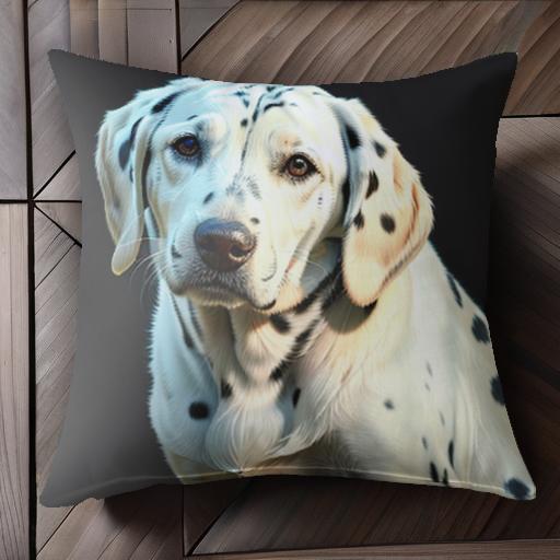 スポット柄 ダルメシアン しっぽ 犬の耳 白い犬 クッションカバー 45×45cm アニマル柄 おしゃれ 可愛い クッション本体付き 正方形 犬ファン