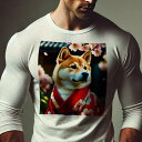 長袖Tシャツ 人間用 メンズ 秋春夏 プリント レジャー アウトドア カジュアル かわいい 犬ファン 着物 柴犬 桜