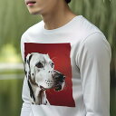 長袖Tシャツ 人間用 メンズ 秋春夏 プリント レジャー アウトドア カジュアル かわいい 犬ファン 赤い背景 ダルメシアン ロマンティック クール