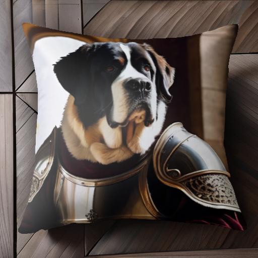 鎧 セントバーナード 城 アーチ クッションカバー 45×45cm アニマル柄 おしゃれ 可愛い クッション本体..