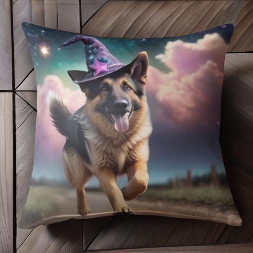 魔法使いの帽子 ジャーマンシェパードドッグ 夜空 星 田舎道 夕日 クッションカバー 45×45cm アニマル柄 おしゃれ 可愛い クッション本体付き 正方形 犬ファン 魔法使いの帽子 ジャーマンシェパードドッグ 夜空 星 田舎道 夕日 クッションカバー 45×45cm アニマル柄 おしゃれ 可愛い クッション本体付き 正方形 犬ファン