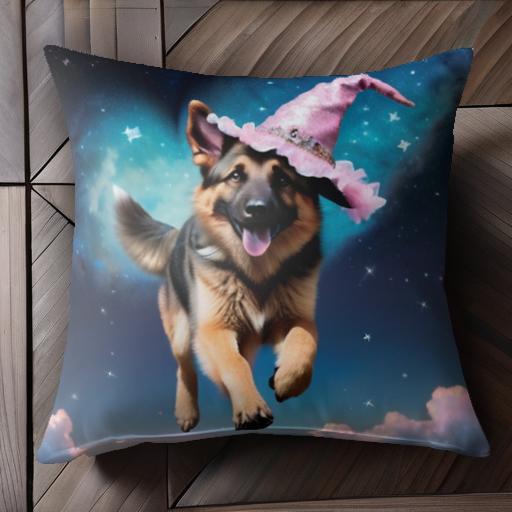 魔法の帽子 ジャーマンシェパード 星 夜空 雲 クッションカバー 45×45cm アニマル柄 おしゃれ 可愛い クッション本体付き 正方形 犬ファン 魔法の帽子 ジャーマンシェパード 星 夜空 雲 クッションカバー 45×45cm アニマル柄 おしゃれ 可愛い クッション本体付き 正方形 犬ファン