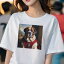 Tシャツ レディース 犬ファン 半袖 春夏 犬柄 プリント カジュアル かわいい 人間用 フィットネス ダンス 絵画 セント・バーナード 豪華 風景 3,900円