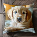 かわいい ゴールデンレトリバー 子犬 かわいい犬 犬好き ゴールデンレトリバー子犬 クッションカバー 45×45cm アニマル柄 おしゃれ 可愛い クッション本体付き 正方形 犬ファン