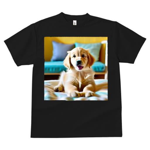 Tシャツ レディース 犬ファン 半袖 春夏 犬柄 プリント カジュアル かわいい 人間用 フィットネス ダンス 子犬 ゴールデンレトリバー ソファ