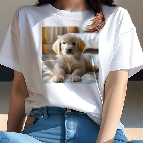 Tシャツ レディース 犬ファン 半袖 春夏 犬柄 プリント カジュアル かわいい 人間用 フィットネス ダンス 犬 ゴールデンレトリバー 子犬 可愛い 屋内 毛布 Tシャツ レディース 犬ファン 半袖 春夏 犬柄 プリント カジュアル かわいい 人間用 フィットネス ダンス 犬 ゴールデンレトリバー 子犬 可愛い 屋内 毛布