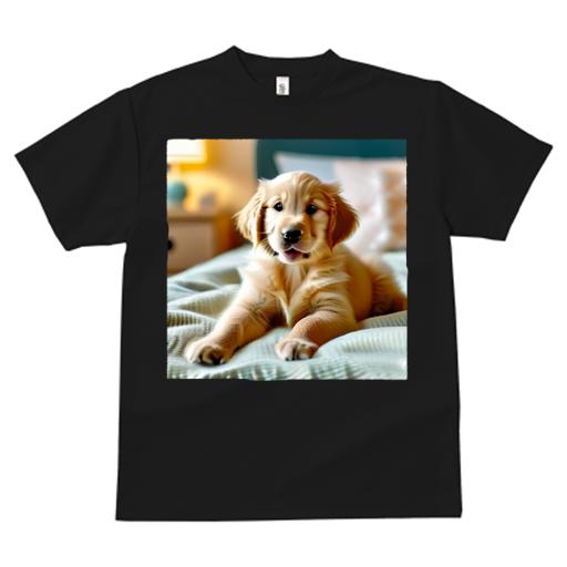 Tシャツ レディース 犬ファン 半袖 春夏 犬柄 プリント カジュアル かわいい 人間用 フィットネス ダンス ベッド ゴールデンレトリバー ランプ 枕