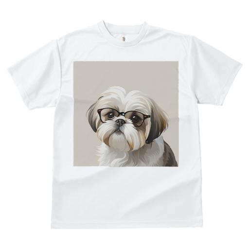 Tシャツ レディース 犬ファン 半袖 春夏 犬柄 プリント カジュアル かわいい 人間用 フィットネス ダンス 眼鏡 シーズー