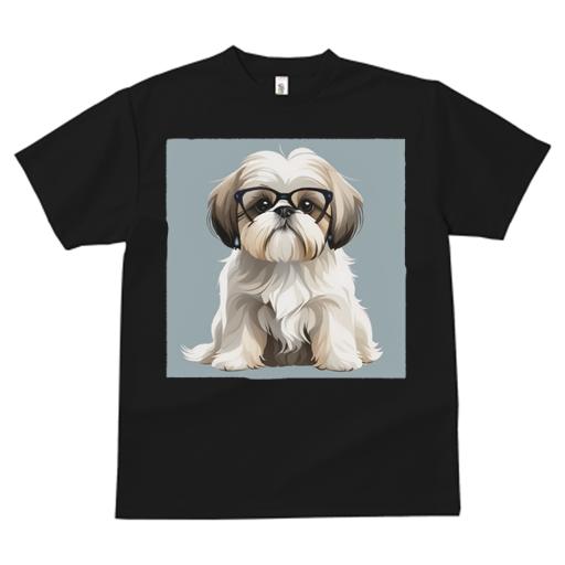 Tシャツ レディース 犬ファン 半袖 春夏 犬柄 プリント カジュアル かわいい 人間用 フィットネス ダンス メガネ シーズー かわいい アニメスタイル ペット