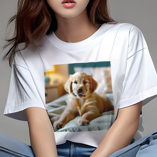 Tシャツ レディース 犬ファン 半袖 春夏 犬柄 プリント カジュアル かわいい 人間用 フィットネス ダンス ベッド ゴールデンレトリバー ランプ 枕 Tシャツ レディース 犬ファン 半袖 春夏 犬柄 プリント カジュアル かわいい 人間用 フィットネス ダンス ベッド ゴールデンレトリバー ランプ 枕
