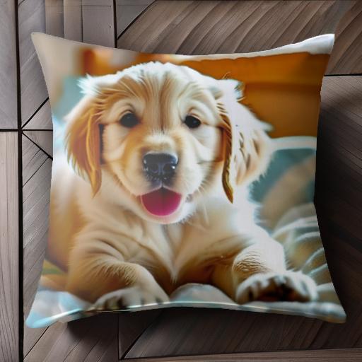 子犬 ゴールデンレトリバー ふわふわ 寝室 ベッド 幸せ クッションカバー 45×45cm アニマル柄 おしゃれ 可愛い クッション本体付き 正方形 犬ファン 子犬 ゴールデンレトリバー ふわふわ 寝室 ベッド 幸せ クッションカバー 45×45cm アニマル柄 おしゃれ 可愛い クッション本体付き 正方形 犬ファン