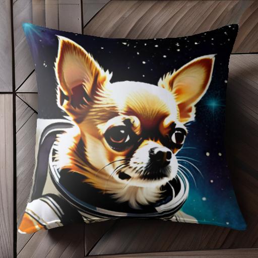 宇宙 チワワ スペース 宇宙服 クッションカバー 45×45cm アニマル柄 おしゃれ 可愛い クッション本体付き 正方形 犬ファン