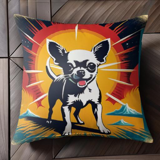 山 チワワ 太陽 芸術 クッションカバー 45×45cm アニマル柄 おしゃれ 可愛い クッション本体付き 正方形 犬ファン 山 チワワ 太陽 芸術 クッションカバー 45×45cm アニマル柄 おしゃれ 可愛い クッション本体付き 正方形 犬ファン