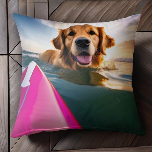 サーフボード ゴールデンレトリバー 海 日の出 空 クッションカバー 45×45cm アニマル柄 おしゃれ 可愛い クッション本体付き 正方形 犬ファン サーフボード ゴールデンレトリバー 海 日の出 空 クッションカバー 45×45cm アニマル柄 おしゃれ 可愛い クッション本体付き 正方形 犬ファン