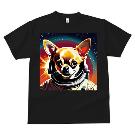 Tシャツ メンズ キッズ 犬ファン 半袖 春夏 犬柄 プリント カジュアル かわいい 人間用 フィットネス ダンス 宇宙 チワワ 宇宙飛行士 宇宙服 星 カラフル
