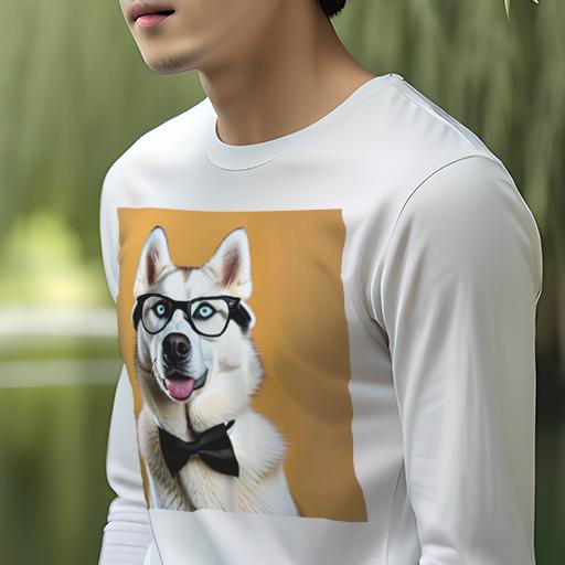 長袖Tシャツ 人間用 メンズ 秋春夏 プリント レジャー アウトドア カジュアル かわいい 犬ファン 眼鏡 シベリアンハスキー 蝶ネクタイ オレンジ背景 長袖Tシャツ 人間用 メンズ 秋春夏 プリント レジャー アウトドア カジュアル かわいい 犬ファン 眼鏡 シベリアンハスキー 蝶ネクタイ オレンジ背景