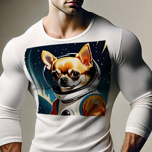 長袖Tシャツ 人間用 メンズ 秋春夏 プリント レジャー アウトドア カジュアル かわいい 犬ファン 宇宙服 チワワ 宇宙 宇宙飛行士 夜空 星