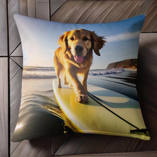 サーフボード ゴールデンレトリバー 海 サンセット クッションカバー 45×45cm アニマル柄 おしゃれ 可愛い クッション本体付き 正方形 犬ファン サーフボード ゴールデンレトリバー 海 サンセット クッションカバー 45×45cm アニマル柄 おしゃれ 可愛い クッション本体付き 正方形 犬ファン