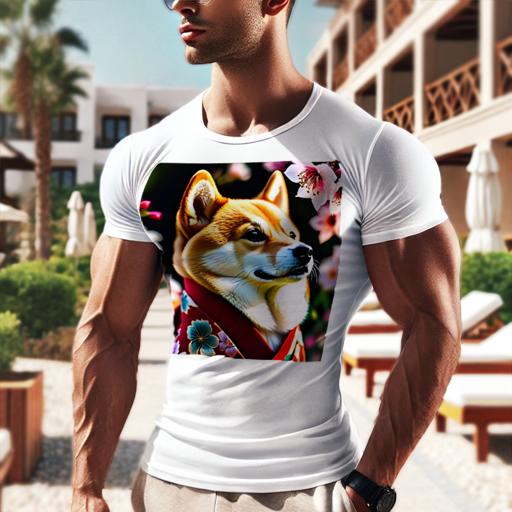 Tシャツ メンズ キッズ 犬ファン 半袖 春夏 犬柄 プリント カジュアル かわいい 人間用 フィットネス ダンス 着物 柴犬 桜の花 和風