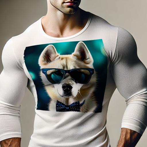 長袖Tシャツ 人間用 メンズ 秋春夏 プリント レジャー アウトドア カジュアル かわいい 犬ファン サングラス シベリアンハスキー 蝶ネクタイ 光のボケ クール