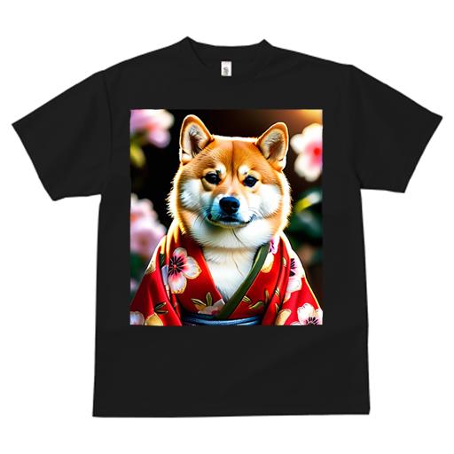 Tシャツ レディース 犬ファン 半袖 春夏 犬柄 プリント カジュアル かわいい 人間用 フィットネス ダンス 着物 柴犬 桜 花