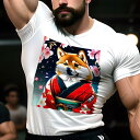 Tシャツ メンズ キッズ 犬ファン 半袖 春夏 犬柄 プリント カジュアル かわいい 人間用 フィットネス ダンス 桜 柴犬 和服 夜空 花吹雪