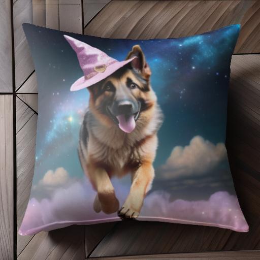魔女の帽子 ジャーマンシェパード 宇宙 星 雲 クッションカバー 45×45cm アニマル柄 おしゃれ 可愛い クッション本体付き 正方形 犬ファン 魔女の帽子 ジャーマンシェパード 宇宙 星 雲 クッションカバー 45×45cm アニマル柄 おしゃれ 可愛い クッション本体付き 正方形 犬ファン