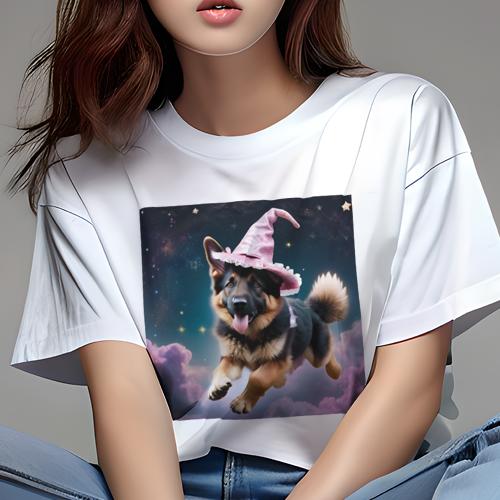 Tシャツ レディース 犬ファン 半袖 春夏 犬柄 プリント カジュアル かわいい 人間用 フィットネス ダン..