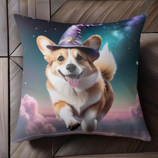 魔法の帽子 ウェルシュコーギー 星空 雲 魔法 クッションカバー 45×45cm アニマル柄 おしゃれ 可愛い クッション本体付き 正方形 犬ファン 魔法の帽子 ウェルシュコーギー 星空 雲 魔法 クッションカバー 45×45cm アニマル柄 おしゃれ 可愛い クッション本体付き 正方形 犬ファン