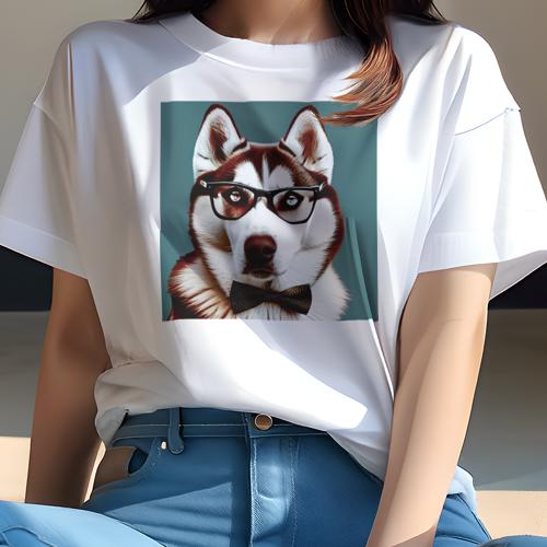 Tシャツ レディース 犬ファン 半袖 春夏 犬柄 プリント カジュアル かわいい 人間用 フィットネス ダン..