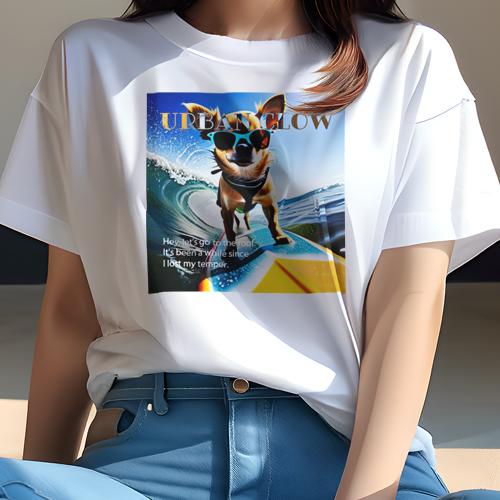 Tシャツ レディース 犬ファン 半袖 春夏 犬柄 プリント カジュアル かわいい 人間用 フィットネス ダンス サーフボード チワワ 眼鏡 海 波 Tシャツ レディース 犬ファン 半袖 春夏 犬柄 プリント カジュアル かわいい 人間用 フィットネス ダンス サーフボード チワワ 眼鏡 海 波
