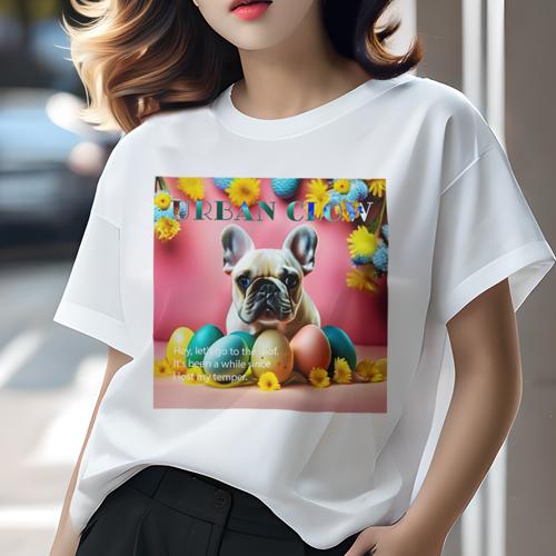 Tシャツ レディース 犬ファン 半袖 春夏 犬柄 プリント カジュアル かわいい 人間用 フィットネス ダンス 花 フレンチブルドッグ イースターエッグ Tシャツ レディース 犬ファン 半袖 春夏 犬柄 プリント カジュアル かわいい 人間用 フィットネス ダンス 花 フレンチブルドッグ イースターエッグ