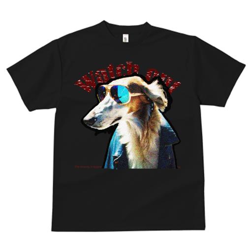 Tシャツ レディース 犬ファン 半袖 春夏 犬柄 プリント カジュアル かわいい 人間用 フィットネス ダンス サングラス ボルゾイ ジャケット 警告