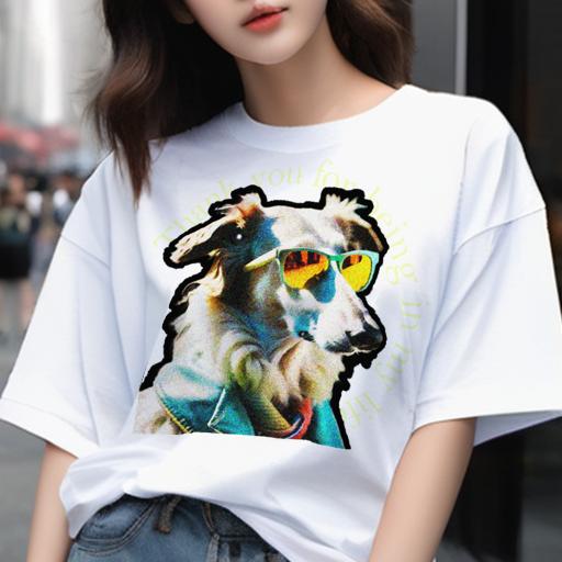 楽天フロントップ楽天市場店Tシャツ メンズ キッズ 犬ファン 半袖 春夏 犬柄 プリント カジュアル かわいい 人間用 フィットネス ダンス サングラス ボルゾイ メガネ アクセサリー