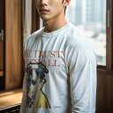 長袖Tシャツ 人間用 メンズ 秋春夏 プリント レジャー アウトドア カジュアル かわいい 犬ファン サングラス 不明 コート テキスト 犬