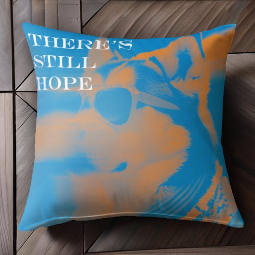 サングラス シベリアンハスキー 希望 メッセージ クッションカバー 45×45cm アニマル柄 おしゃれ 可愛い クッション本体付き 正方形 犬ファン