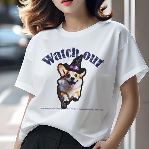 Tシャツ レディース 犬ファン 半袖 春夏 犬柄 プリント カジュアル かわいい 人間用 フィットネス ダンス 帽子 コーギー テキスト