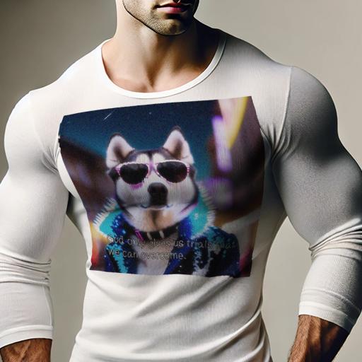 長袖Tシャツ 人間用 メンズ 秋春夏 プリント レジャー アウトドア カジュアル かわいい 犬ファン サングラス シベリアンハスキー 洋服 夜 街灯