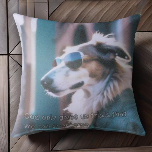 サングラス ボーダーコリー セーター 街 クッションカバー 45×45cm アニマル柄 おしゃれ 可愛い クッシ..