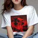 Tシャツ レディース 犬ファン 半袖 春夏 犬柄 プリント カジュアル かわいい 人間用 フィットネス ダンス サングラス ボーダーコリー 地平線(4)