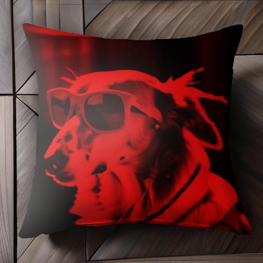 サングラス その他 赤色 クール ドッグウェア 未来的 クッションカバー 45×45cm アニマル柄 おしゃれ ..