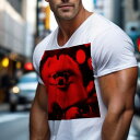 Tシャツ メンズ キッズ 犬ファン 半袖 春夏 犬柄 プリント カジュアル かわいい 人間用 フィットネス ダンス たまご ポメラニアン 赤色