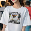 Tシャツ レディース 犬ファン 半袖 春夏 犬柄 プリント カジュアル かわいい 人間用 フィットネス ダンス 花 ポメラニアン バスケット 卵(4)
