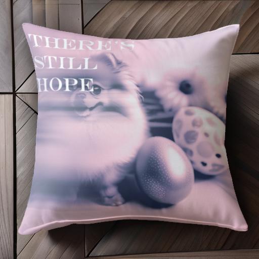 花 ポメラニアン イースターエッグ クッションカバー 45×45cm アニマル柄 おしゃれ 可愛い クッション本体付き 正方形 犬ファン