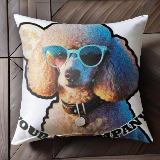 サングラス プードル 犬用首輪 パーティー クッションカバー 45×45cm アニマル柄 おしゃれ 可愛い クッション本体付き 正方形 犬ファン