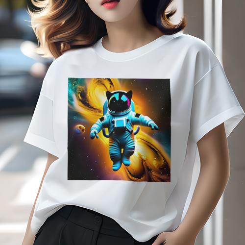 Tシャツ レディース 犬ファン 半袖 春夏 犬柄 プリント カジュアル かわいい 人間用 フィットネス ダンス 宇宙服 猫 宇宙 銀河 Tシャツ レディース 犬ファン 半袖 春夏 犬柄 プリント カジュアル かわいい 人間用 フィットネス ダンス 宇宙服 猫 宇宙 銀河