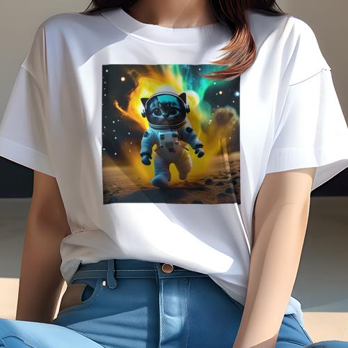 Tシャツ レディース 犬ファン 半袖 春夏 犬柄 プリント カジュアル かわいい 人間用 フィットネス ダンス 宇宙 その他 猫 宇宙服 冒険 惑星 Tシャツ レディース 犬ファン 半袖 春夏 犬柄 プリント カジュアル かわいい 人間用 フィットネス ダンス 宇宙 その他 猫 宇宙服 冒険 惑星