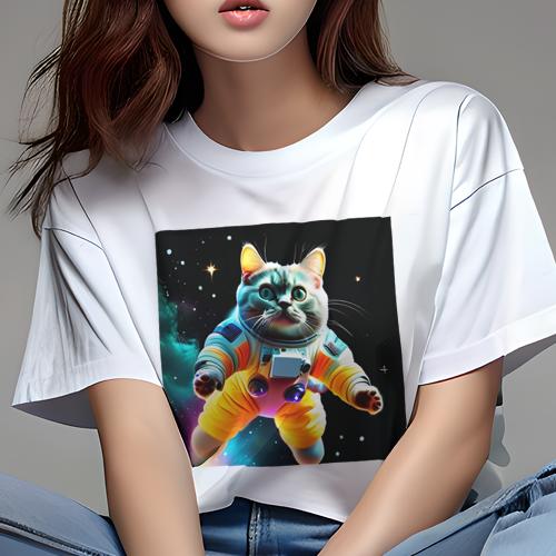 Tシャツ レディース 犬ファン 半袖 春夏 犬柄 プリント カジュアル かわいい 人間用 フィットネス ダンス 宇宙 宇宙服 猫 星 Tシャツ レディース 犬ファン 半袖 春夏 犬柄 プリント カジュアル かわいい 人間用 フィットネス ダンス 宇宙 宇宙服 猫 星