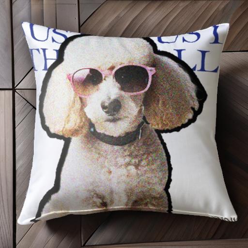 サングラス プードル クッションカバー 45×45cm アニマル柄 おしゃれ 可愛い クッション本体付き 正方..